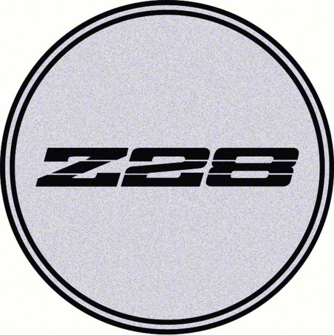 OER 2-1/8" GTA Wheel Center Cap Emblem with Black Z28 Logo and Silver Background K151768SV