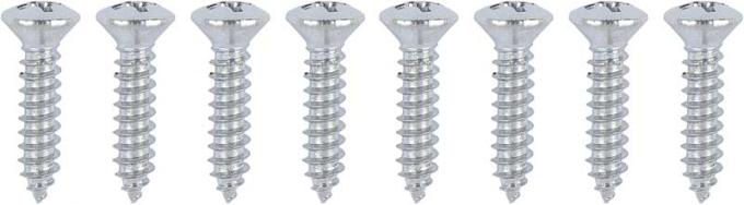 Redline Restomotive® #8 x 3/4" Oval Phillips Head Screw, Chrome Plated, Set of 8