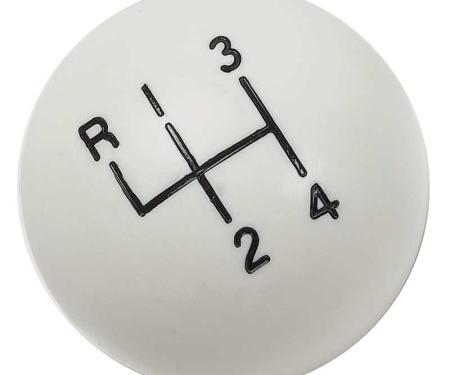OER White 4-Speedshift Knob with 3/8"-16 Thread 3961437W