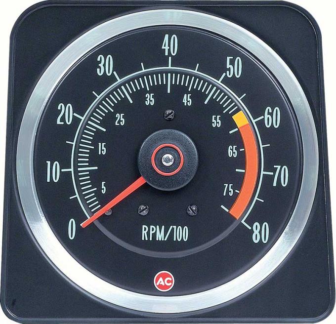 OER 1969 Camaro Z28, 396/375Hp 6" X 8" Tach with 6000 Red Line with 8000 RPM Maximum 6469384