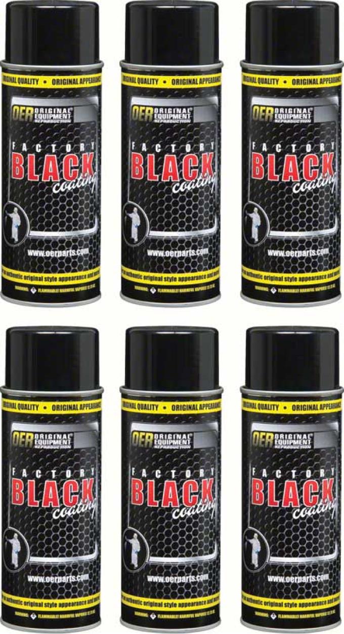 OER "Factory Black" Low Gloss Black Paint Case of 6 - 16 Oz Aerosol Can *K89592