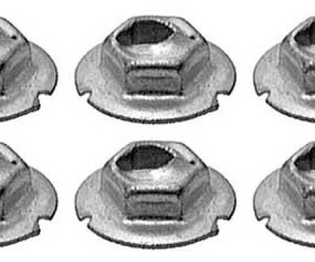 OER Thread Cutting Pal Nut, 3/16" Stud Size, Hex Washer Head, Zinc Plated *A2896K