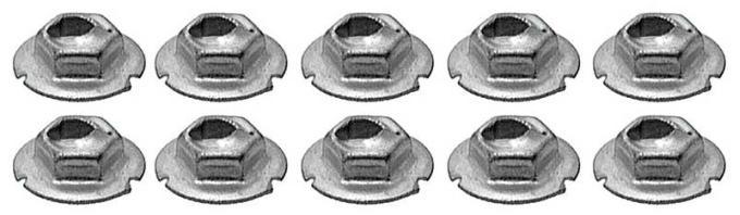 OER Thread Cutting Pal Nut, 3/16" Stud Size, Hex Washer Head, Zinc Plated *A2896K
