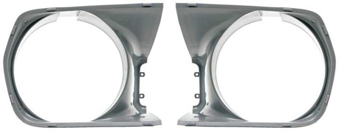 OER 1970 Plymouth Barracuda, Cuda, Headlamp Bezel, Unpainted, Pair *881132