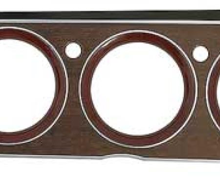 OER 1972-74 Mopar E-Body Woodgrain Rallye Gauge Bezel Set , Hardtop , 4 Switch ME1487
