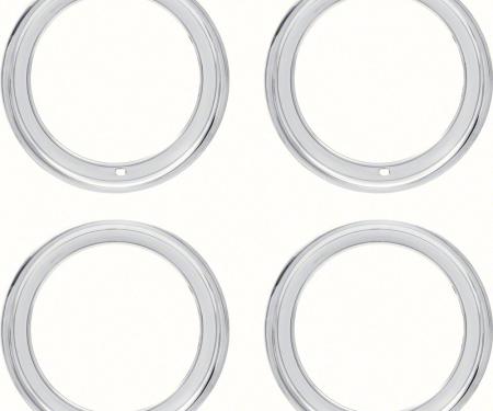 OER 15" Stainless Steel 3" Deep Rally Wheel Trim Ring Set 9796696