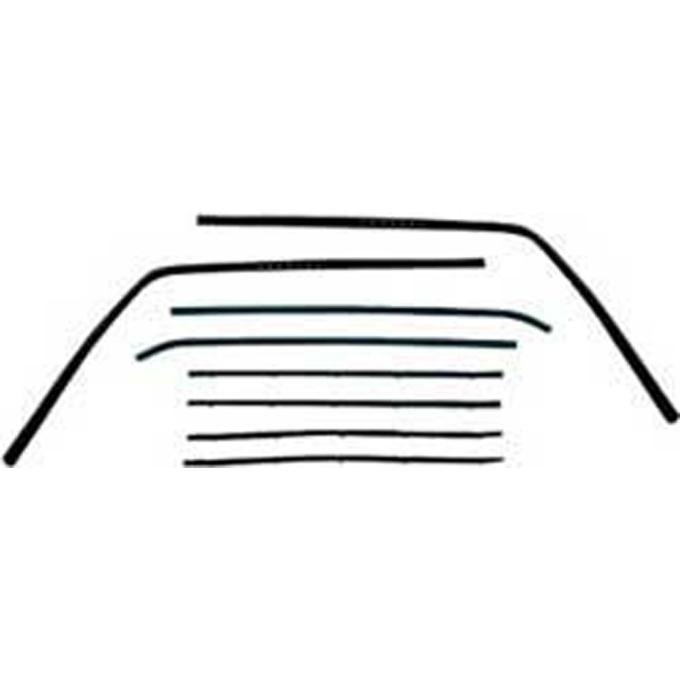 OER 1967-72 Chevrolet/GMC Truck, Glass Run and Windowfelt Set, With Black Bead Felts, 8 Piece Set CR1061