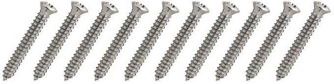OER Chrome Trim Screw, #8 x 1-1/4", With Undersized #6 Phillips Oval Head, 10 Piece Set *A1423K