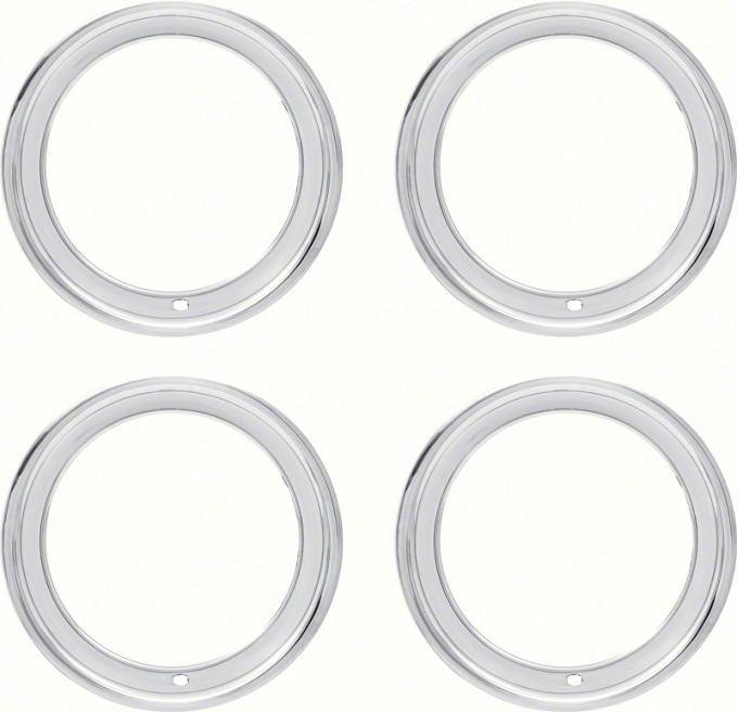 OER 15" Stainless Steel 3" Deep Rally Wheel Trim Ring Set 9796696