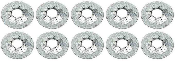 OER Round Push On Flat Nut, Fits 5/32" Stud Size, Zinc Plated, 10 Piece Set *WA300K