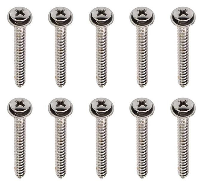 OER Universal Screw Set , Chrome with Integral Washer, #8 x 1-1/2" , Set of 10 9414768
