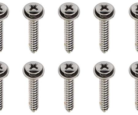 OER Universal Screw Set, Chrome with integral Washer, #8 x 1", Set of 10, Various Models 9414769