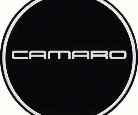 OER 2-1/8" GTA Wheel Center Cap Emblem with Chrome Camaro Logo and Black Background K151766BK