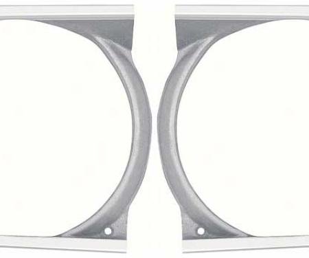 OER 1970-72 Plymouth A-Body Headlamp Bezels - Pair - Argent Silver *881126