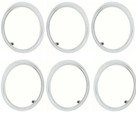 OER 1965 Impala, Tail Lamp and Back-up Lamp Trim Bezel Set, 6 Piece Set *881286