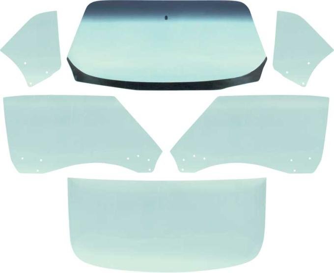 OER 1968-69 Camaro / Firebird Coupe 6 Piece Tinted Glass Kit *E351T - Green