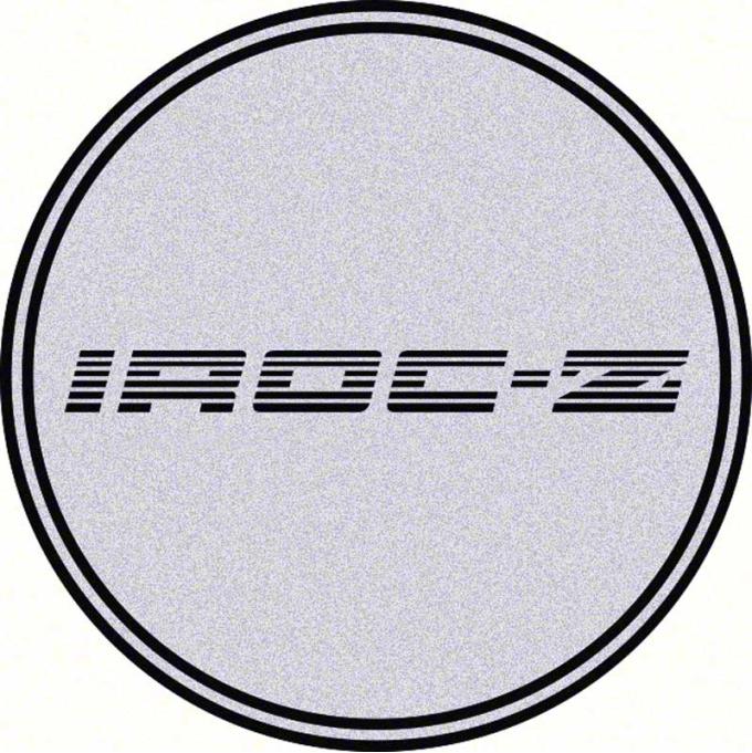 OER 2-1/2" Wheel Center Cap Emblem with Black IROC-Z Logo on a Silver Background K151713SV