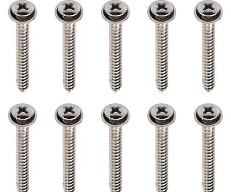 OER Universal Screw Set , Chrome with Integral Washer, #8 x 1-1/2" , Set of 10 9414768