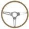 OER 1969-72 Comfort Grip Steering Wheel , 3-Spoke, Silver Spokes, Saddle Grip 153920
