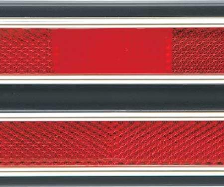 Chevy Or GMC Truck Rear Side Marker Light, Red, With Chrome Bezel, 1968-1972