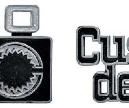 OER 1975-80 Chevrolet Truck "CUSTOM DELUXE 10" Front Fender Emblem, Pair *157520