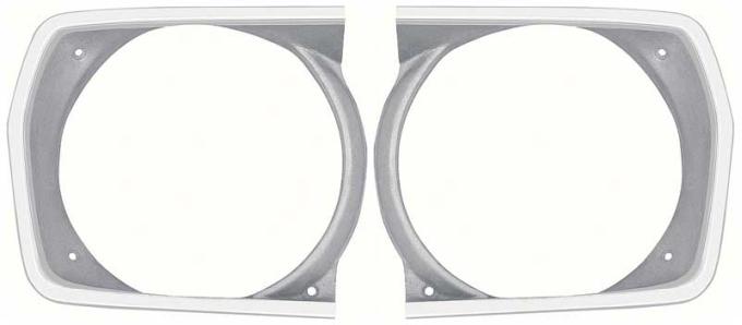 OER 1970-72 Plymouth A-Body Headlamp Bezels - Pair - Argent Silver *881126