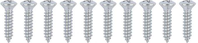 Redline Restomotive® #8 x 3/4" Oval Phillips Head Screw, Chrome Plated, Set of 10