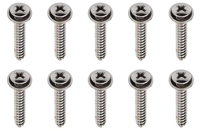 OER Universal Screw Set, Chrome with integral Washer, #8 x 1", Set of 10, Various Models 9414769