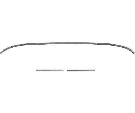 OER 1966-67 Chevelle, GM Mid Size, Convertible Top Rear Tack Strip Bow Set, Tacking Rail, Trimstick, 3-Piece CTS6667A