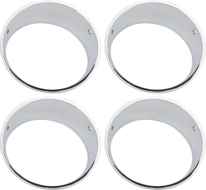 Challenger Chrome With Metal Fill Headlamp Bezel Set, 1972-1974