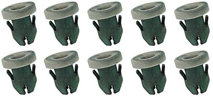 OER Barrel Nut, Fits 1/8" Emblem Stud, Fits 3/16" Hole, Spring Steel With Sealer, 10 Piece Set *11293K