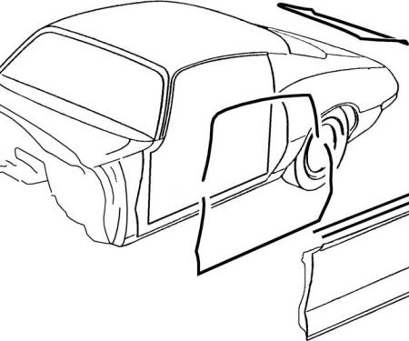 OER 1970-81 Camaro without Outer Door Reveal Molding or T-Tops Weatherstrip Kit with OEM Style Felts *R5106