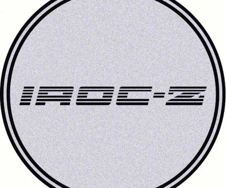 OER 2-1/2" Wheel Center Cap Emblem with Black IROC-Z Logo on a Silver Background K151713SV