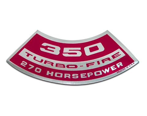 Corvette Decal, Air Cleaner 350/270, 1971