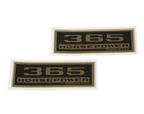Corvette Decal, Valve Cover 365HP, 1964-1965