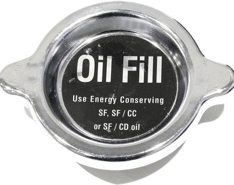 Corvette Oil Filler Cap, Chrome, 1965-1981