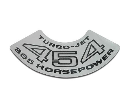 Corvette Decal, Air Cleaner 454/365, 1971