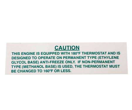 Corvette Decal, Caution Rear Of Expansion Tank, 1963