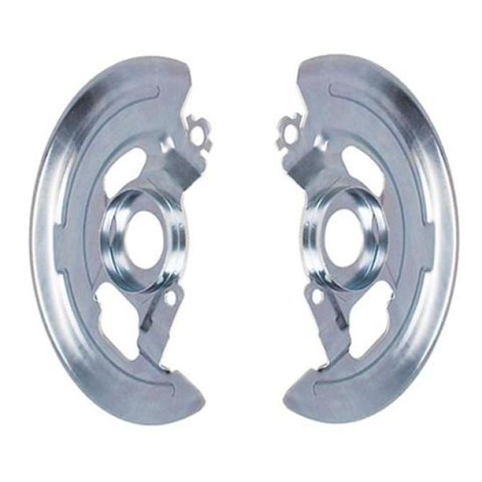 Front Disc Brake Backing Plates, Single Piston, Pair, 1964-1974